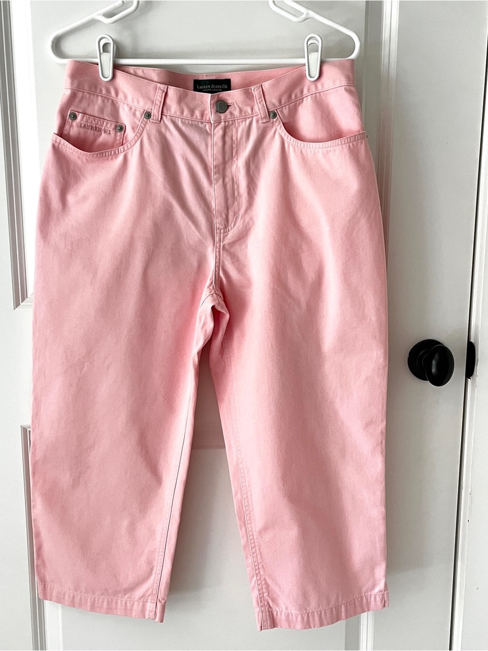LAUREN JEANS CO Ralph Lauren Pink Crop Denim Size 10